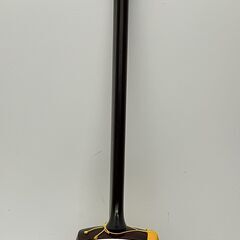 ij5645HI 三味線 和楽器 FUJIMOTO 彌 棹幅2.6cm 全長96cm 破れ有 丸打胴 東さわり 材質不明 藤40 弦楽器 バチ/ハードケース付 動作未確認の画像