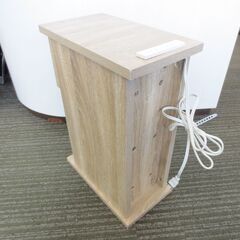 ■サイドテーブル　ナイトテーブル　コンセント付き　収納棚　スリム　幅20㎝の画像