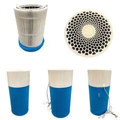 25R395 ジ4 Blue PURE 411 空気清浄機 交換用フィルターカバー付き 中古品の画像