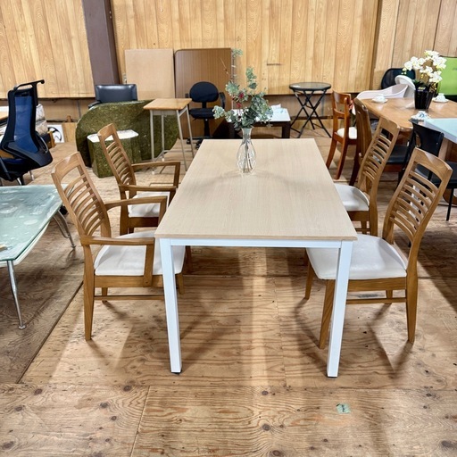A1633?配送♻️設置可能‼️5セットダイニングテーブル4脚椅子幅150cm?