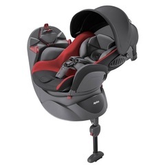 Aprica(アップリカ) チャイルドシート シートベルト固定 ディアターン プラス プレミアム 0か月から4歳頃まで 回転式 ベッド型 (レッドグレー) 2044505 の画像