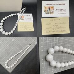 P487　未使用保管品 SweetDaphne ホワイトジェイド　SV925留め具　白翡翠　ボリュームネックレス　コスチュームジュエリー　パワーストーン　レディースアクセサリーの画像