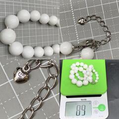 P487　未使用保管品 SweetDaphne ホワイトジェイド　SV925留め具　白翡翠　ボリュームネックレス　コスチュームジュエリー　パワーストーン　レディースアクセサリーの画像