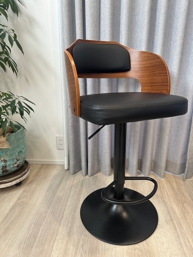 木目模様　ブラック　バーチェア　カウンターチェア　セット 木目模様 ブラック バーチェア カウンターチェア セット