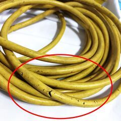 △ 工事用延長コード 延長コード 3口 約10m20cm 黄色 1995年製 動作OK メーカ不明の画像