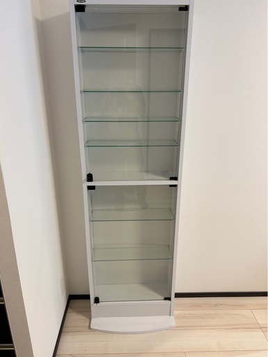 JAJAN コレクションケース　ガラスケース　ホワイト　ハイタイプ