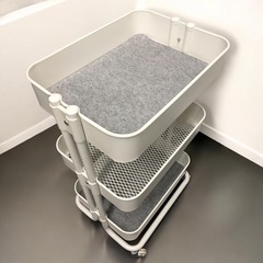 収納に便利‼️IKEA イケア ワゴン ローズコグ ホワイト 耐荷重:6kg 長さ35x幅45x高さ77cmの画像