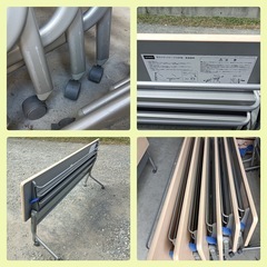[八6367］内田洋行 平行スタックテーブルSP型 天板寸法180X45㎝ 高さ約70㎝　の画像