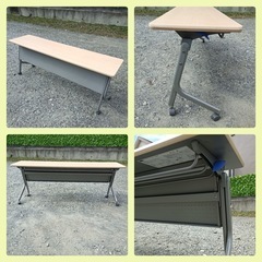 [八6367］内田洋行 平行スタックテーブルSP型 天板寸法180X45㎝ 高さ約70㎝　の画像