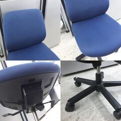イトーキ ワークチェア 昇降式 リクライニング 肘無し ブルー系 ネイビー系 キャスター付き オフィスチェア OAチェア 事務イス ☆ 札幌市 北区 屯田 の画像