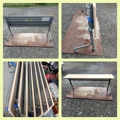 [八6366] 内田洋行 平行スタックテーブル SP型 天板寸法 180X45㎝ 高さ約70㎝の画像