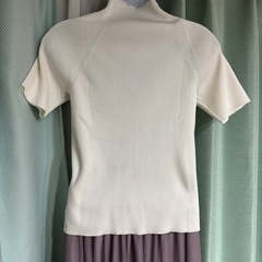 rienda ウォッシャブルハイネックハーフスリーブトップス☆の画像