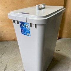①　ベルク 90S 本体 ゴミ箱 ごみ箱 角型 四角 BELC 定番 業務用 約90リットル 約90L 青 灰色 ブルー ペール グレー 大容量 リス 岐阜プラスチック工業の画像