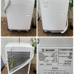 R209 ☀️ ジモティー限定特別価格！SHARP 洗濯機（洗濯7.0㎏) 20年製 ES-T712 ⭐ 動作確認済 ⭐ クリーニング済の画像