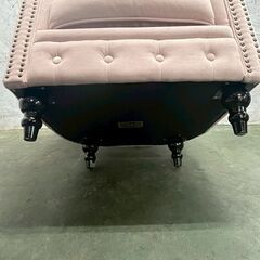 チェスターフィールド 1人掛けソファ ピンク VINCENT ヴィンセント レトロ アンティーク 姫系家具 シングルソファ ② A0607の画像
