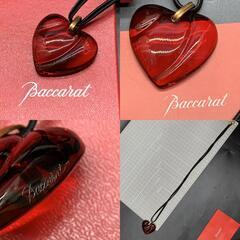 P409　未使用保管品 Baccarat バカラ ハート型 ビジュー クリスタル アクセサリー ペンダント チョーカー 化粧箱付き 正規品の画像