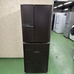1F☆48訳あり特価品 三菱 自動製氷機能付き冷蔵庫　10年製　520L  木目デザインの画像