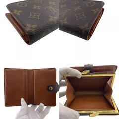 ルイヴィトン LOUIS VUITTON 二つ折り財布 モノグラム ポルトモネ ヴィエノワ がま口 コンパクトウォレット M61663 ブラウンの画像