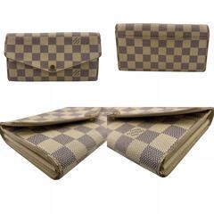 ルイヴィトン LOUIS VUITTON 長財布 ダミエ アズール ポルトフォイユ サラ N63208 ホワイトの画像