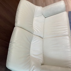 2.5人掛けソファ　ホワイト×ナチュラルうつウッド の画像