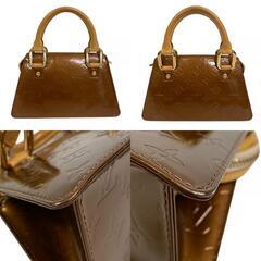 ルイヴィトン LOUIS VUITTON ハンドバッグ モノグラム ヴェルニ ミニフォーサイズ M91120 ブラウンの画像
