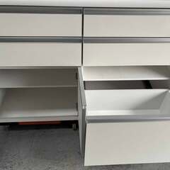 国産 最高級 古賀家具 壁面 キッチンボード、食器棚、幅174cm Used・美品の画像
