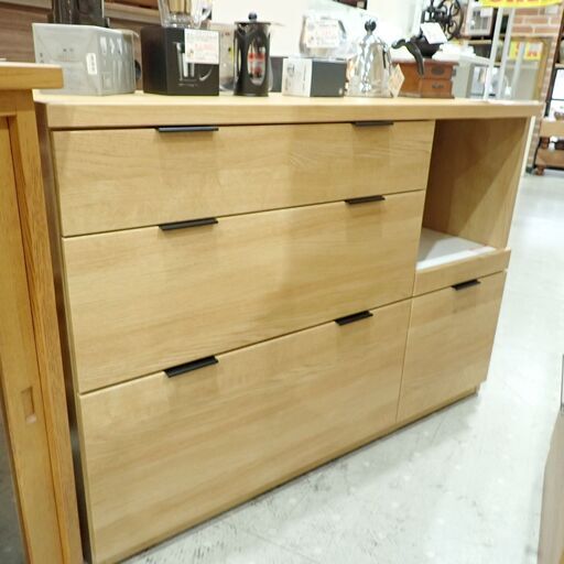 美品 ニトリ キッチンカウンター エトナ120CT LBR【モノ市場東海店】159