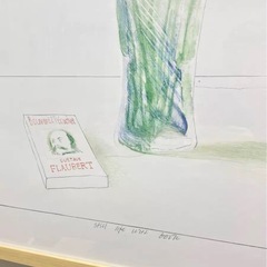 David Hockney Vintage 1973 Lithograph Print " Still Life With Book " Framed Iconic Exhibition Posterの画像