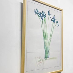 David Hockney Vintage 1973 Lithograph Print " Still Life With Book " Framed Iconic Exhibition Posterの画像