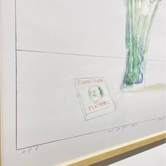 David Hockney Vintage 1973 Lithograph Print " Still Life With Book " Framed Iconic Exhibition Posterの画像
