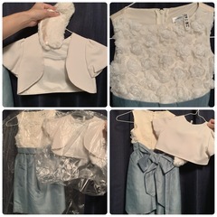 110cm♥キレイなグリーンのキッズドレスの画像