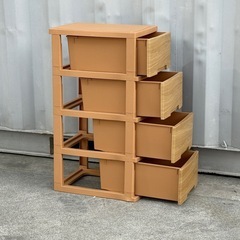 商談中】無料で！プラチェスト◇木目調◇4段◇差し上げますの画像