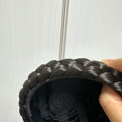ブラック ロング ウェーブ ウィッグ　韓国製
の画像
