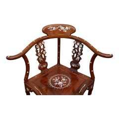 螺鈿細工　唐木家具　花梨　チェア2脚の画像