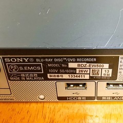 SONY ブルーレイレコーダーの画像