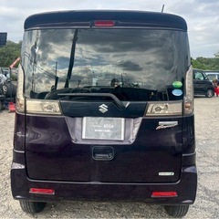 【支払総額17.8万円】h26年式スペーシアカスタム4WD車検令和9年10月機関良好 フルセグTV Bluetooth 日差し気にする方も安心カーテン付の画像