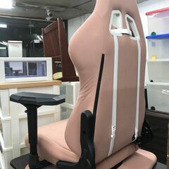 リサイクルショップどりーむ鹿大前店　No.3006　ゲーミングチェア　座椅子タイプ　回転式　ピンク　一部汚れ有の画像
