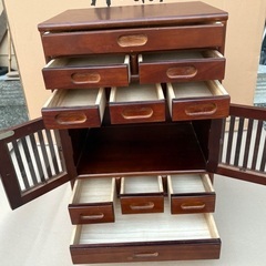 水屋箪笥 茶箪笥 食器棚 小物棚 アンティーク 木製棚の画像