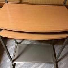 パソコンデスク プリンターテーブルとキーボードテーブル付き の画像