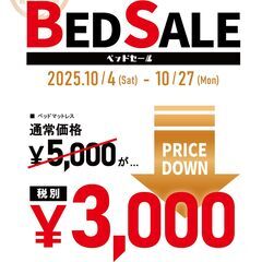 【期間限定BedSale】ﾍﾞｯﾄﾞﾏｯﾄﾚｽが税別￥5,000⇒￥3,000!!!!(No:1270381-580)の画像