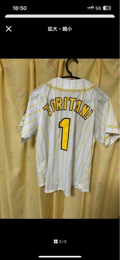 Hanshin Tigers ユニフォーム Toritani 1 S (SumiKatsu) 湊川の野球の