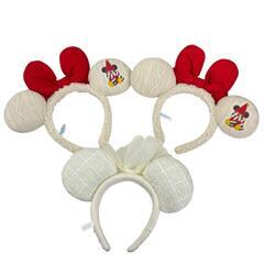 186000 Disney ディズニー ミニーカチューシャ　ニット　ツイード 3点まとめ売り [0000000002206]の画像
