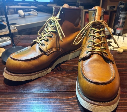 【ソール交換済】レッドウィング 875 Dワイズ US8 1/2 26.5cm サイド羽刻印、ハトメ刻印モデル