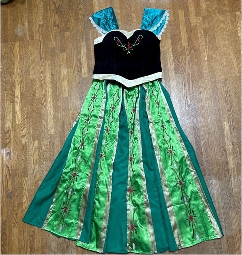 アナ雪 ハロウィン コスプレ パニエ付4点 大人 L 戴冠式 ディズニー