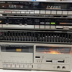 Technics システムコンポ LPジャケットサイズコンポ SL-5 / ST-5 / SU-5 / SH-E5 / RS-5 / SB-F5 システムラック•取説付属 動作品 ③の画像