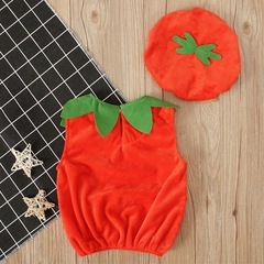 ハロウィン かぼちゃ ロンパース 90cm 子供服 コスプレ 仮装 キッズ 衣装の画像