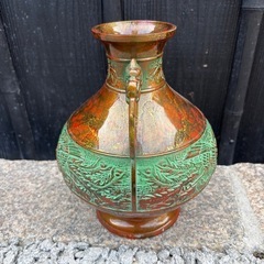 🌟✨**特殊新合金製 瑞峰作 花瓶／銅器／壺（鳳凰・像耳付き）✨🌟の画像