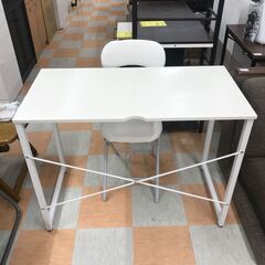 【ジャングルジャングル石川金沢店】デスク＆椅子セット ニトリ 白 木目調 幅(W)95×奥行(D)48×高さ(H)72cm ※クリーニング済みの画像