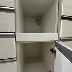 【ジャングルジャングル滋賀草津店】ジモティ来店特価!!　食器棚　ニトリ　ホワイト　J-251025の画像