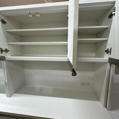 【ジャングルジャングル滋賀草津店】ジモティ来店特価!!　食器棚　ニトリ　ホワイト　J-251026の画像